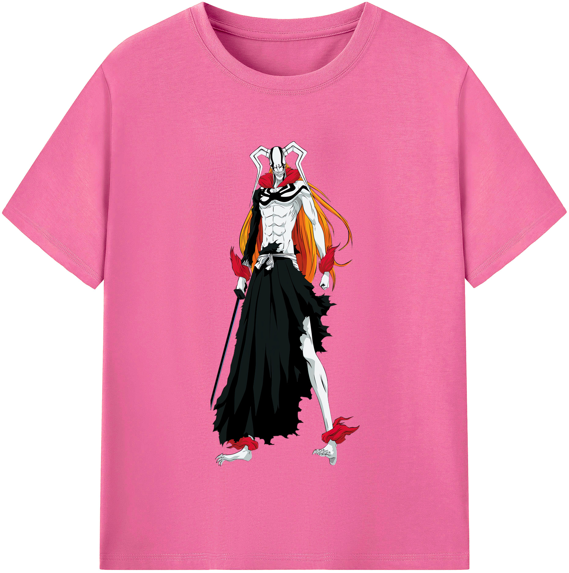 （画像用） ブリーチ 黒崎一護（くろさき いちご）BLEACH Kurosaki Ichigo レディースカジュアルプリントTシャツ（綿100％）